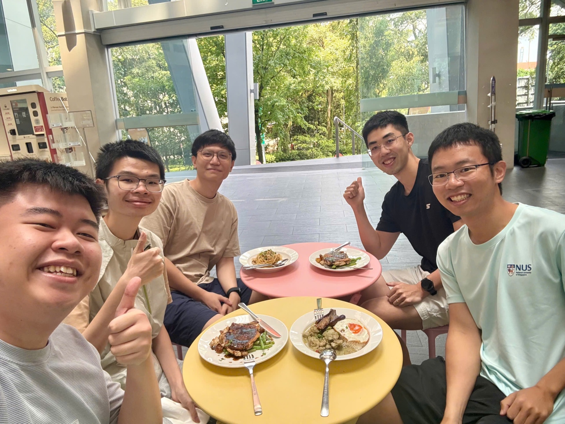 Khang having lunch with colleagues at NUS